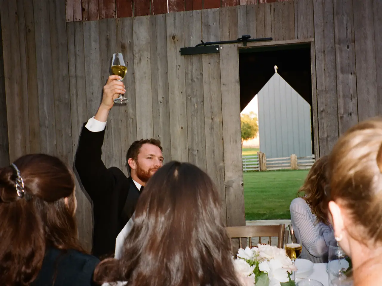 The best man giving his toast